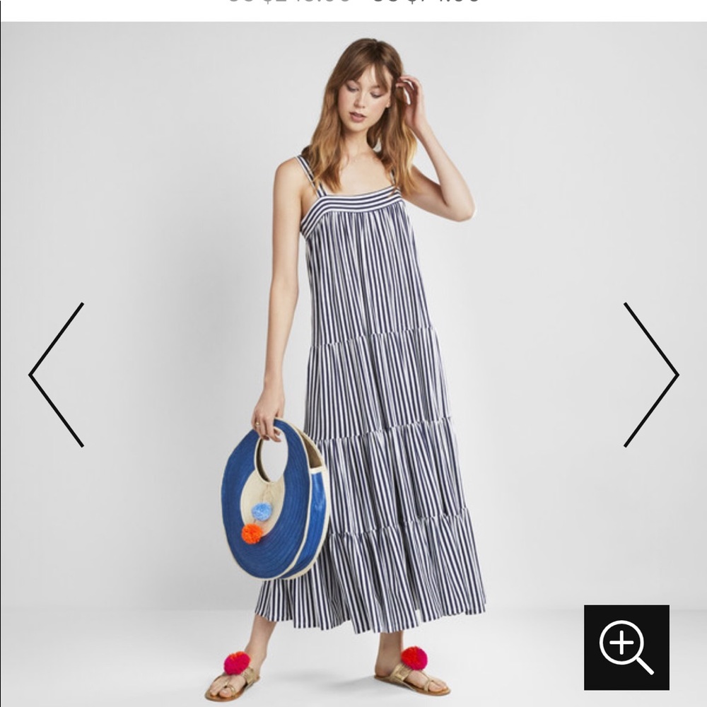 MDS Stripes WYATT TIERED MAXI DRESS XS